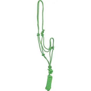 Provazová ohlávka POOLS Twin s vodítkem lime