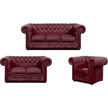 Sedací souprava Falco Sedací souprava Chesterfield Lord 3+2+1 kůže bordó