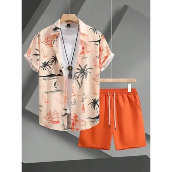 Pánská letní sada – tričko a kraťasy, streetwear styl Velikost: 2XL, Barva (Varianta): a1210402