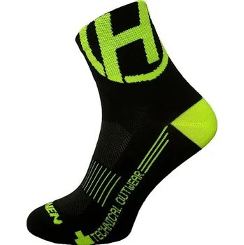 Pánské ponožky HAVEN Cyklistické ponožky klasické - LITE SILVER NEO - žlutá/černá 40-41