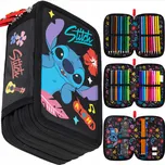 Lilo and Stitch Penál 3 zipy Lilo a Stitch black Aloha - vybavený