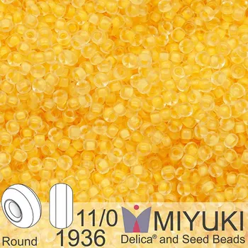 Korálek Korálky Miyuki Round 11/0. Barva 1936 SF Daffodil Lined Crystal. Balení 5g.