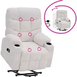 Masážní polohovací křeslo, bílá, HUDSON