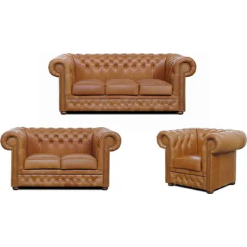 Sedací souprava Falco Sedací souprava Chesterfield Lord 3+2+1 kůže koňak