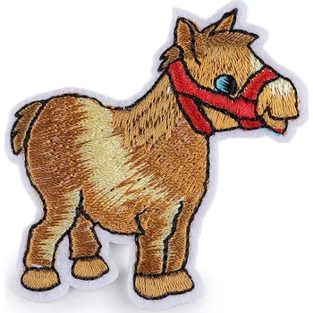 Nažehlovačka velryba, žába, sova, koník, barva 5 hnědobéžová kůň