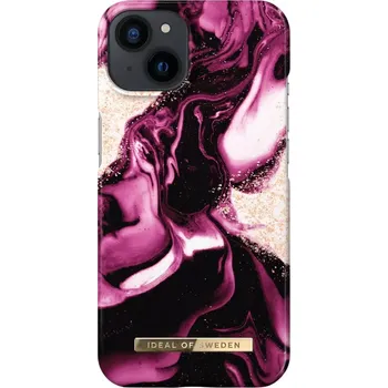Náhradní kryt pro mobilní telefon iDeal of Sweden, Ochranné pouzdro pro iPhone 13 design Golden Ruby Marble, růžové