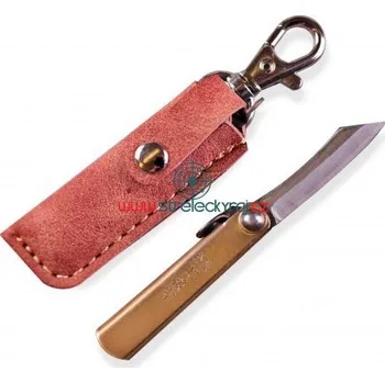 Kuchyňský nůž japonský nůž HIGONOKAMI mini s hnědým pouzdrem