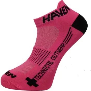 Pánské ponožky HAVEN Cyklistické ponožky kotníkové - SNAKE SILVER NEO 2PAK - růžová/černá