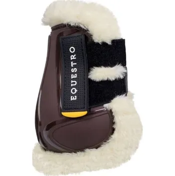 Koňské kamaše Strouhačky EQUESTRO Ruby s beránkem hnědé COB