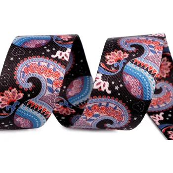 Hladký oboustranný popruh paisley šíře 38 mm Varianta: 2 černá, Balení: 1 m