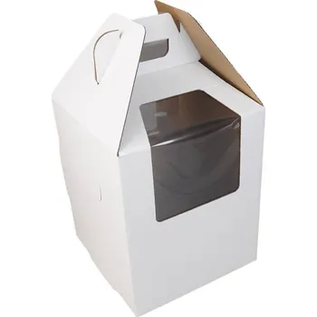 Jednorázové nádobí Cake Star Cake Star Dortová krabice bílá s úchytem (30,5 x 30,5 x 35,5 cm)