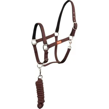 Vybavení pro koně Ohlávka s vodítkem PREMIERE zinfandel PONY