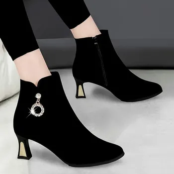 Dámské kozačky BEAUTY FASHION kotníkové boty Černá 35