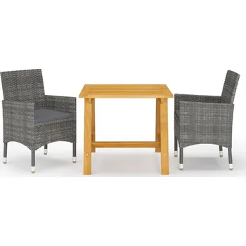 3dílný zahradní jídelní set šedý Šedá 3068684