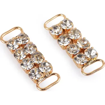 Štrasová ozdoba na oděvy a doplňky 12x37 mm, barva 2 zlatá