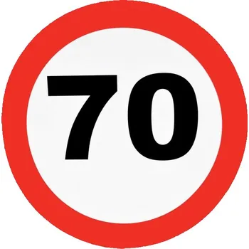 Party dekorace FUNNYFASHN Dekorace dopravní značka 70 let 50 cm