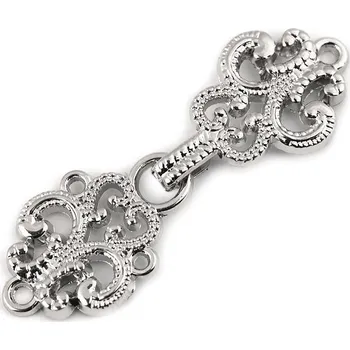 Ozdobné filigránové zapínání / cincher knoflík, malé, 1 nikl