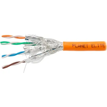 Síťový kabel PLANET Elite kabel FTP, drát, Cat 7, 4pár, 600MHz, SFTP LS0H B2ca- stíněný každý pár, oranžový, Dca, balení 500m