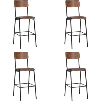 vidaXL Barové židle 4 ks masivní překližka a ocel