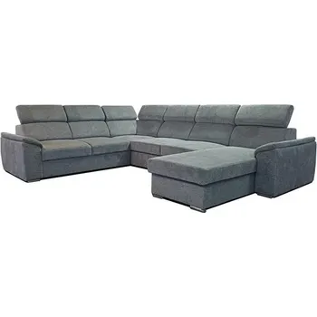 Sedací souprava KARETA U PANORAMIC -UNI - sedací souprava látka ARAGON 90 - šedá (uniBOTM+2F+Rr+2B/B2+Rr+2F+OTMB) - kolekce "E" (D) (K250) NOVINKA