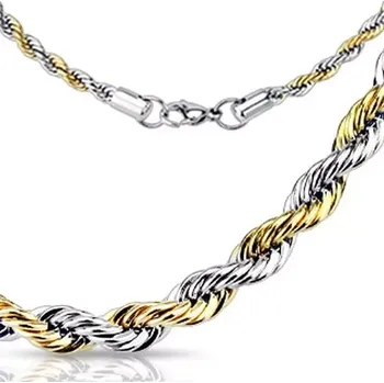 Řetízek Ocelový točený dvoubarevný řetízek - Tloušťka: 5 mm