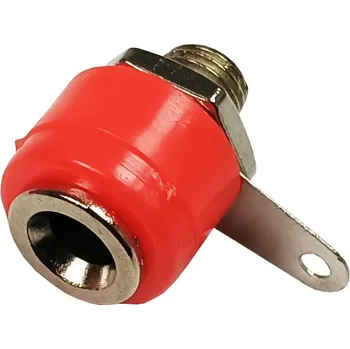 Banánek zdířka panelová samostatná 10A - rudá ( červená )