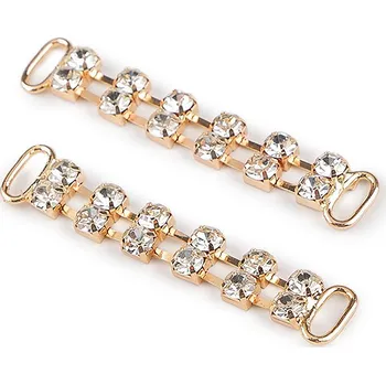 Štrasová ozdoba na oděvy a doplňky 10x50 mm, barva 2 zlatá