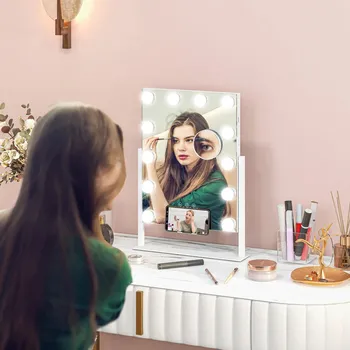 Kosmetické zrcátko s LED světly | bílé