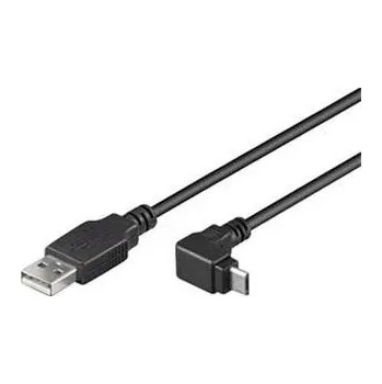 Kabel do PC PremiumCord microUSB, konektor do úhlu 90°, 2m černý