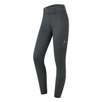 Jezdecké oblečení Legíny jezdecké Ella ELT s gripem, šedá, Dětské - 140
