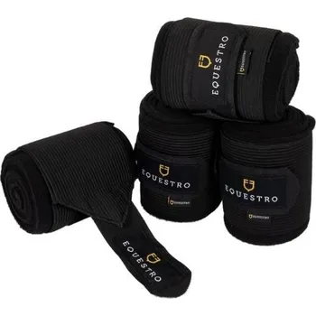 Ochrana nohy a ocasu Elastické bandáže EQUESTRO fleecové black (DOPRODEJ)
