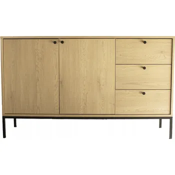 Komoda Komoda 150 cm, 2 dvířka, 3 zásuvky, na kovovém rámu Dub Cremona Gaja