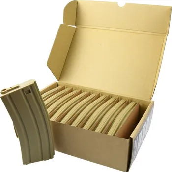 Airsoft ASG zásobníky M4 140 ran Pískový 10ks set