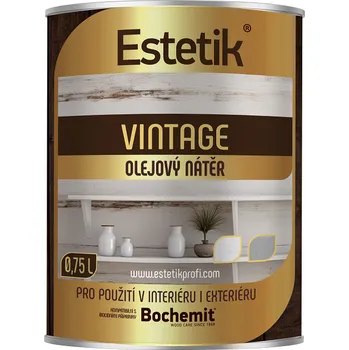 barva a nátěr na dřevo Bochemit Estetik Vintage 0,75 l Barva: Bílý
