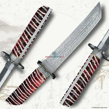Kuchyňský nůž nůž TANTO Dellinger FEZÁ Randy Feather Damascus Nr.4