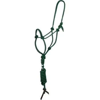 Vybavení pro koně Provazová ohlávka POOLS s vodítkem hunter green