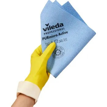 Utěrka Vileda Professional VILEDA Utěrka z mikrovlákna PURmicro Active modrá, 38 x 35 cm - 5 ks, 174046