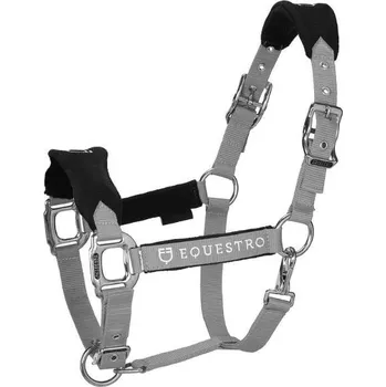 Ohlávka s vodítkem EQUESTRO nastavitelná šedé PONY
