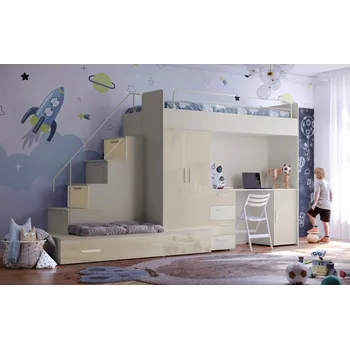 Postel Vyvýšená postel PARADISE 5, Kašmír Béžová lesk