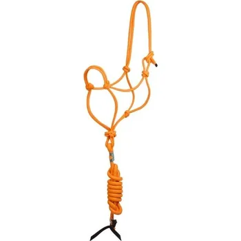 Provazová ohlávka POOLS s vodítkem orange