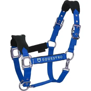 Ohlávka s vodítkem EQUESTRO nastavitelná královsky modrá PONY