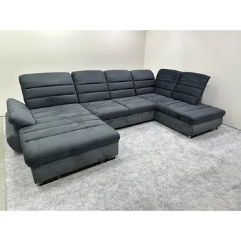 Sedací souprava ROMANTIKA U -(ROMA) OSBL-3F-OSP - sedací souprava korpus ONTARIO 19 tm.šedá /sedák, opěrák MANILA 19 tm. šedá - kolekce (ST) - "STA" (Z) VZORNÍK B-Davis***VÝPRODEJ