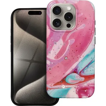 Náhradní kryt pro mobilní telefon Kryt Forcell F-Protect Mirage, Military Drop-Tested Case s MagSafe iPhone 15 Pro Pink Marble