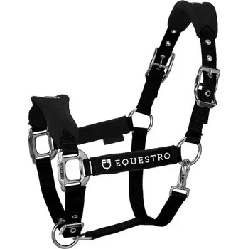 Ohlávka s vodítkem EQUESTRO nastavitelná černá COB