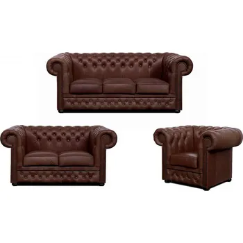 Sedací souprava Falco Sedací souprava Chesterfield Lord 3+2+1 kůže hnědá