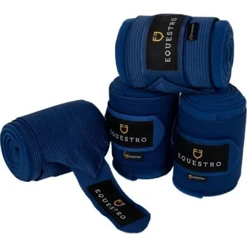 Koňské kamaše Elastické bandáže EQUESTRO fleecové dark blue
