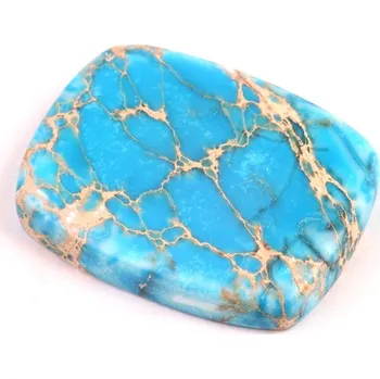 Materiál na výrobu šperku Kabošon Syntetický Tyrkys č.5278 (39x30x7mm)