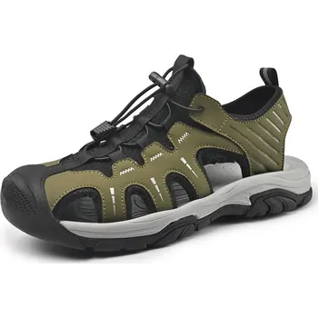 Dámské sandále plážové sandály – lehké a prodyšné boty na léto a do přírody Barva: Zelená, Velikost: 45