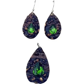 Souprava šperků E-myslivost Šperky pro myslivkyně 2043 - Luxusní visací náušnice a přívěsek z paroží se Swarovski