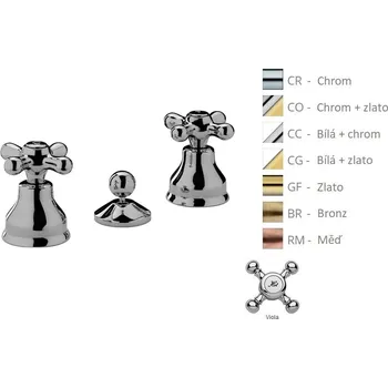 Paffoni VIOLA bidetová baterie s výpustí Barva: Barva (bílý nebo černý lesk) + zlaté provedení VLV116CG